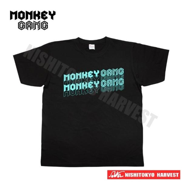 【4-2】MONKEY GANG 80年代エレクトロ デザイン Tシャツ 【ブラック】