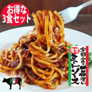 【3食セット】3日間じっくり煮込んだ　宇都宮で一番濃厚なミートソース＆生パスタ　本格イタリアン　お取り寄せ全国1位　牛肉ゴロゴロ　TVで紹介　やみつきの味
