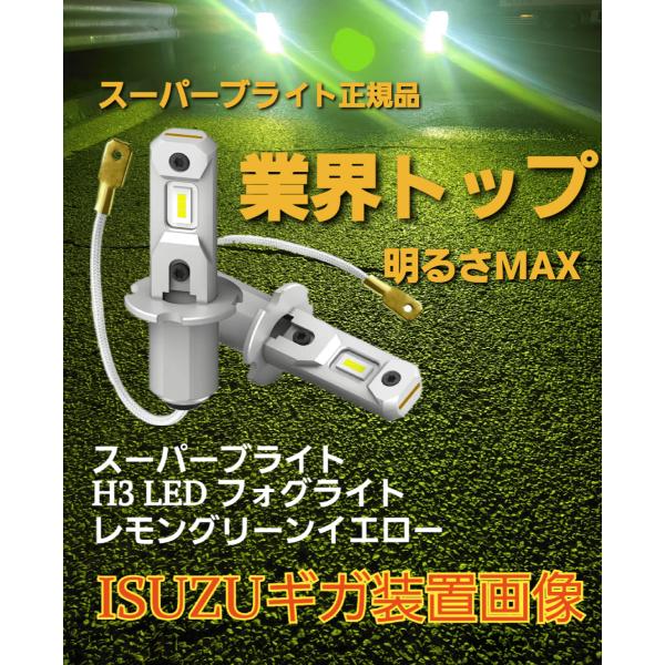 スーパーブライト H3 LED フォグランプ 12V 24V 兼用 (10V~60V) 普通車 〜ト...