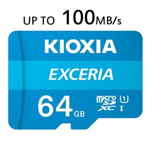 microSDXCカード 64GB Kioxia（旧東芝メモリー） EXCERIA CLASS10 UHS-I FULL HD対応 100MB/s 海外パッケージ ゆうパケット送料無料