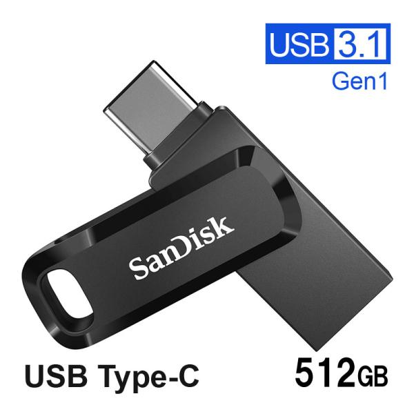 USBメモリ 512GB SanDisk USB3.1 Gen1-A/Type-C 両コネクタ搭載 ...