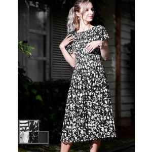 SPECCHIO 公式店 スペッチオ フリル袖 半袖 ロングワンピース S/M/L/LL