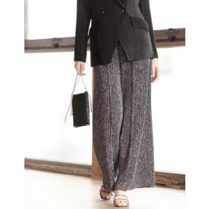 SPECCHIO（スペッチオ） シャトルプリーツ ワイド ストレート パンツ