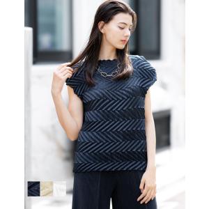 SPECCHIO 公式店 スペッチオ 半袖 レディース オシャレ ブラウス 白 ネイビー ベージュ きれいめ Tシャツ 体型カバー フォーマル トップス プリーツ ブラウス