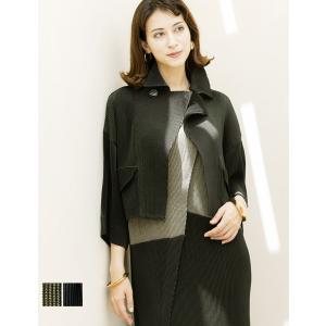 SPECCHIO 公式店 スペッチオ ショートジャケット クロップドジャケット 七分袖 レディース ブルゾン きれいめ アウター ゆったり おしゃれ 体型カバー 洗える