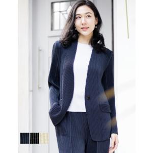 SPECCHIO（スペッチオ） 公式店 プリーツ ノーカラージャケット フリル