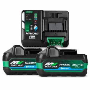 ハイコーキ 純正 BSL36A18BX 2個 + UC18YDML 急速充電器 バッテリー セット 2ポート 36V 2.5Ah / 18V 5.0Ah 対応 USB充電端子付き HiKOKI