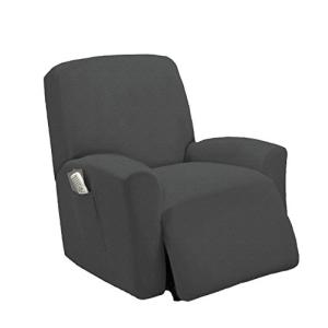 Gray - Golden Linens One piece Stretch Recliner Chair Furniture Slip 並行輸入