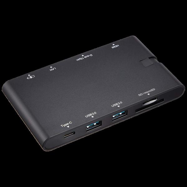 ブラック_HDMI・D-sub・LANポートタイプ エレコム ドッキングステーション USB-C ハ...