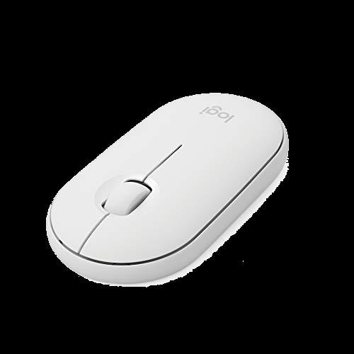ホワイト_マウス ロジクール ワイヤレスマウス Pebble SE-M350OW 薄型 静音 オフホ...