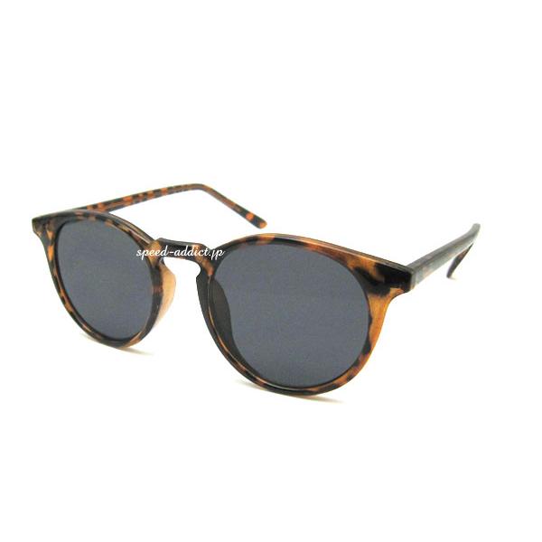 FLAT LENS BOSTON SUNGLASS べっ甲 × SMOKE/デミ鼈甲べっこうフレーム...