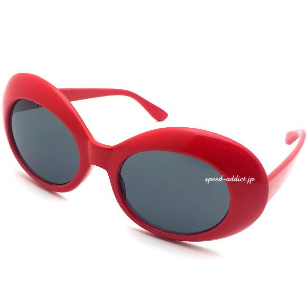 70's DESIGN OVAL SUNGLASS RED × SMOKE/赤ニルヴァーナカートコバ...