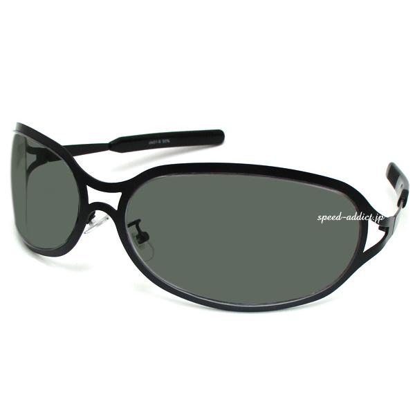 METAL OVAL SUNGLASS 艶消しBLACK × DARK GREEN/メタルオーバルサ...