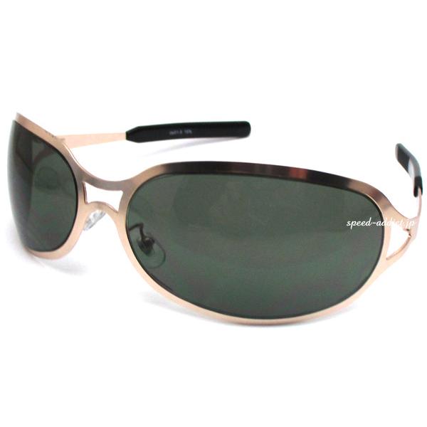 METAL OVAL SUNGLASS 艶消しGOLD × DARK GREEN/メタルオーバルサン...