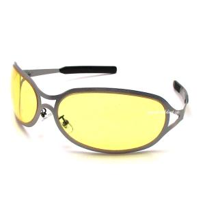 METAL OVAL SUNGLASS GUNMETAL × YELLOW/メタルオーバルサングラス...