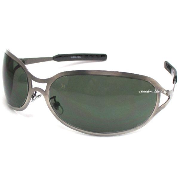 METAL OVAL SUNGLASS 艶消しGUNMETAL × DARK GREEN/メタルオー...