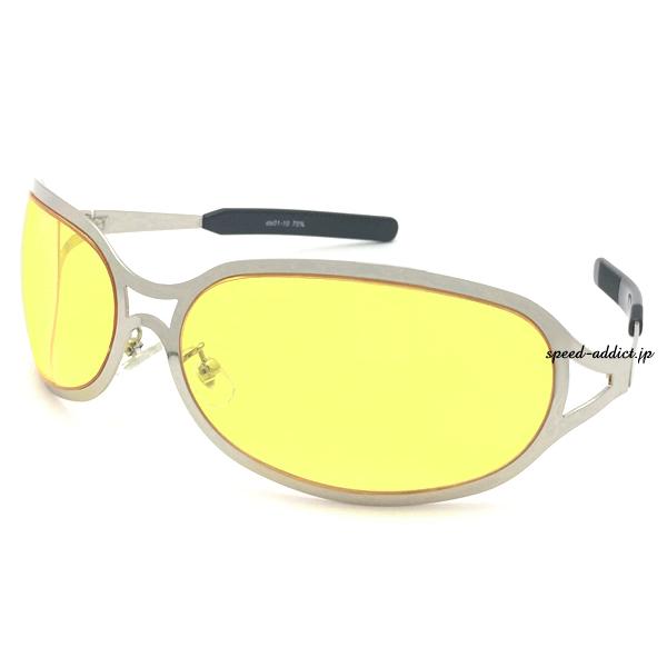 METAL OVAL SUNGLASS SILVER × YELLOW/メタルオーバルサングラスle...