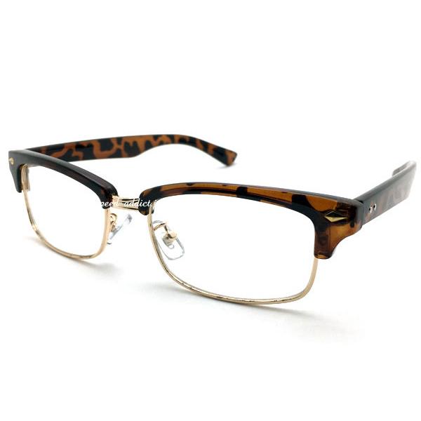 SQUARE NARROW BROW SIRMONT SUNGLASS べっ甲・GOLD × CLE...