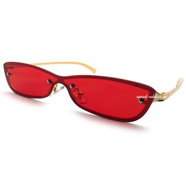 一眼 METAL CAT'S EYE SUNGLASS GOLD × RED/メタルキャッツアイサン...