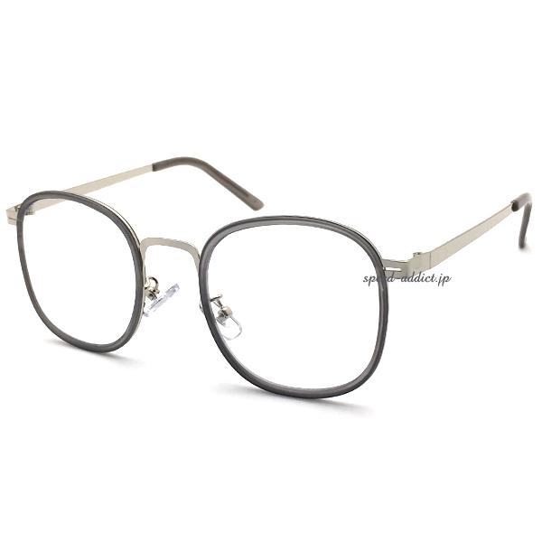 METAL SQUARE SUNGLASS GRAY・SILVER × CLEAR/メタルスクエアサ...