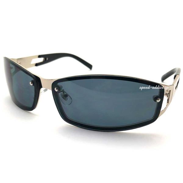BACK RIM METAL NARROW SUNGLASS SILVER × SMOKE/バックリ...
