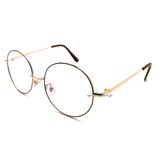 七宝焼き 丸眼鏡 SUNGLASS GOLD/DARK BROWN × CLEAR/七宝焼きラウンド...