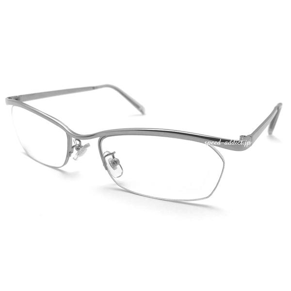 METAL NARROW HALF RIM SUNGLASS SILVER × CLEAR/メタルナ...