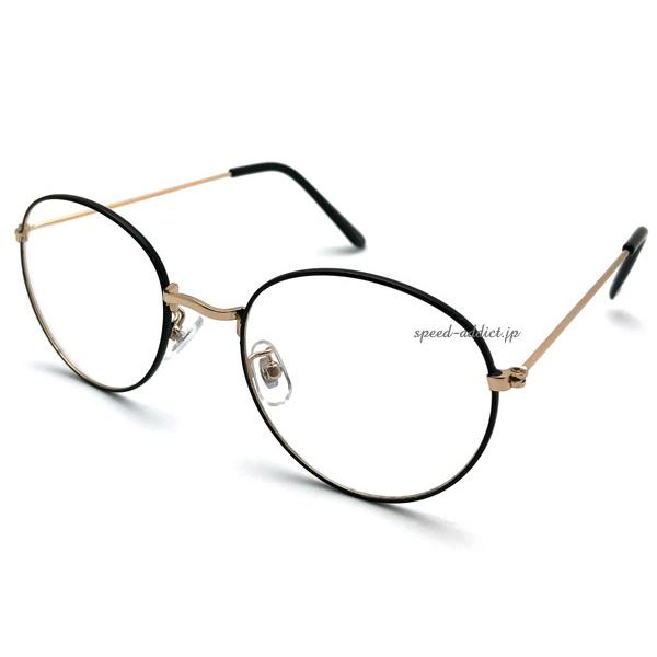 七宝 METAL BOSTON SUNGLASS BLACK/GOLD × CLEAR/しっぽうメタ...