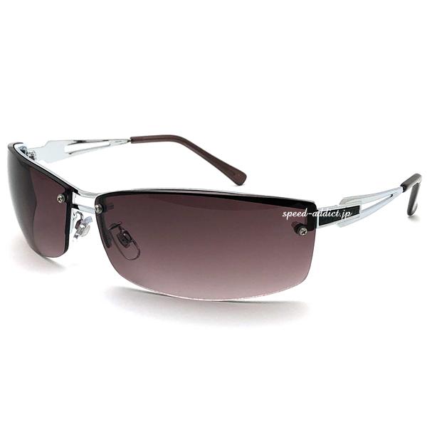 BACK RIM METAL SQUARE NARROW SUNGLASS SILVER × SMO...