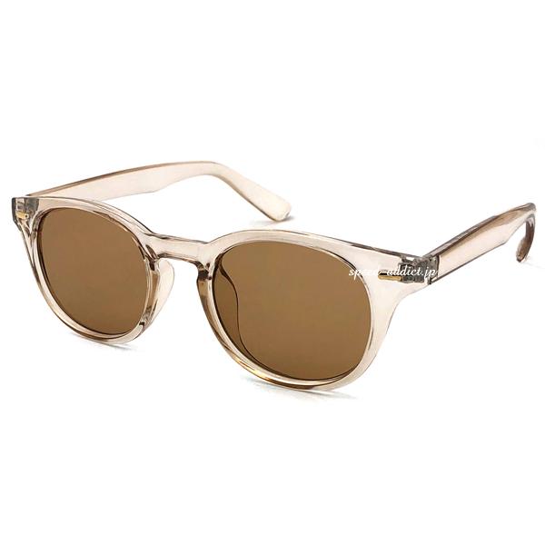 ROUND BOSTON SUNGLASS CLEAR BEIGE × BROWN/クリアベージュフ...