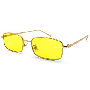 METAL SQUARE SUNGLASS for JAPANESE GOLD × CLEAR/メタルスクエア