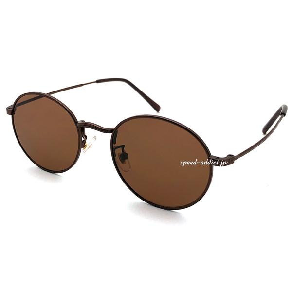 METAL ROUND BOSTON SUNGLASS BROWN × BROWN/ラウンド型丸型ボ...