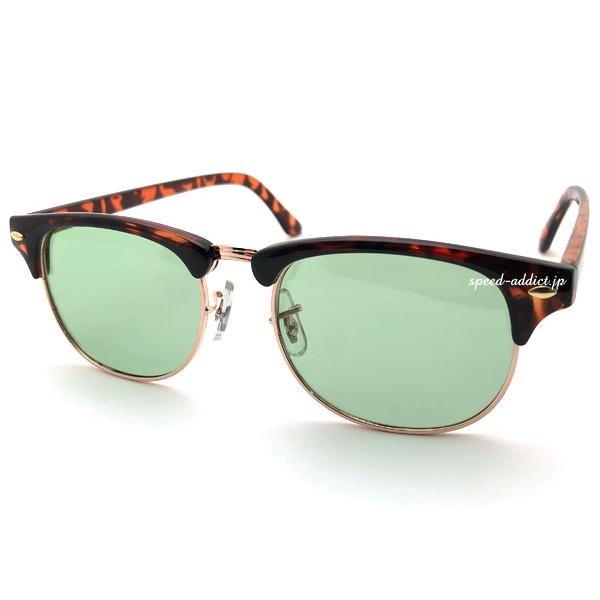 POLARIZED SIRMONT BROW SUNGLASS べっ甲 × LIGHT GREEN/...