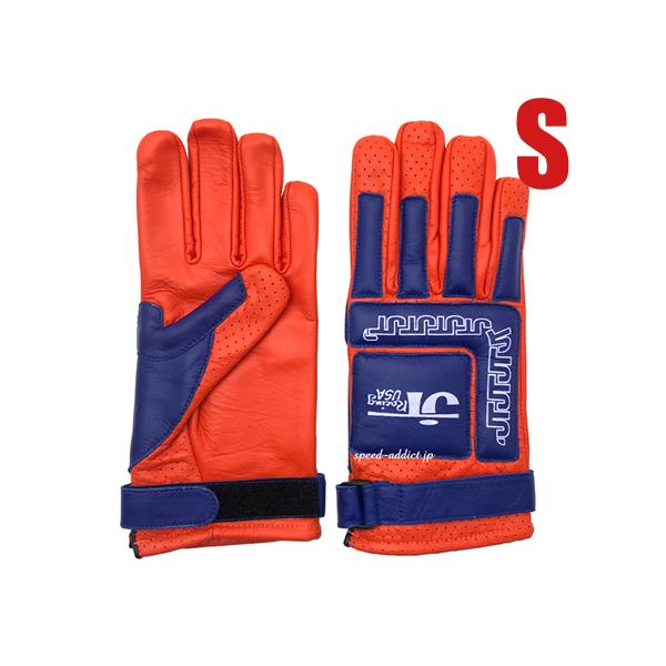 JT Racing USA VINTAGE RACING GLOVE ORANGE × BLUE S...