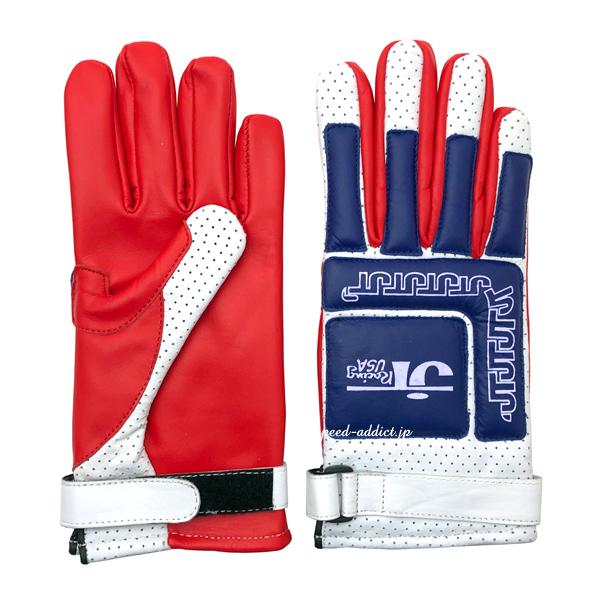 JT Racing USA VINTAGE RACING GLOVE RED × WHITE × B...
