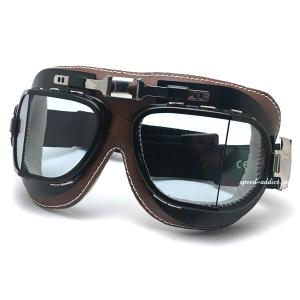 baruffaldi VINTACO 4眼 GOGGLE BROWN/バルファルディゴーグルビンテージヘルメットstadiumowenエバーオークeveroakクロムウェルcromwell｜speed-addict