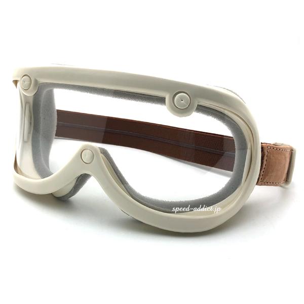 GREASER 60's VINTAGE GOGGLE LEATHER MODEL IVORY × ...