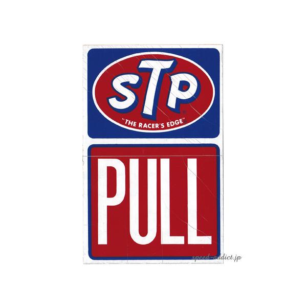 60's VINTAGE STP Sticker PULL/PUSH 150mm×100mm/nas...