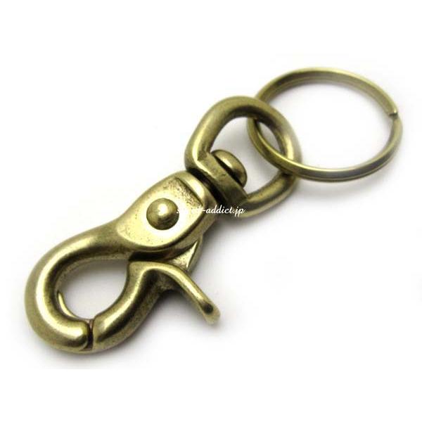 真鍮無垢（鋳物）ナスカン KEY HOOK/キーフックキーホルダーキーチェーンアクセサリーヤレ感シン...