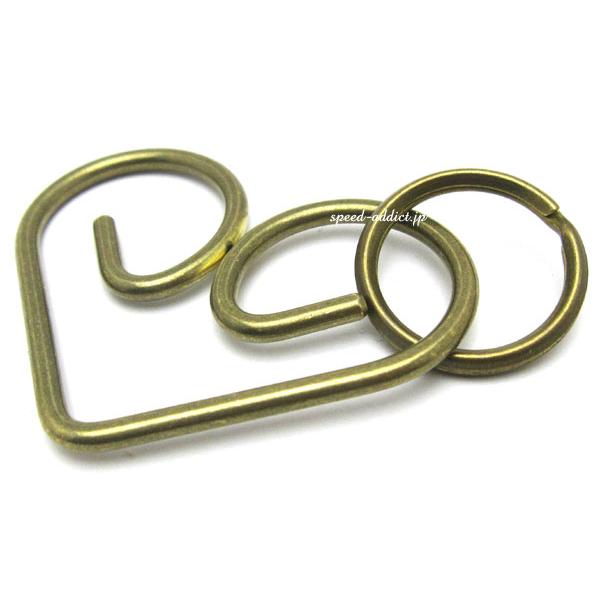 真鍮無垢（鋳物）JEAN RING KEY HOOK/ジーンリングキーフックハートストリートカギ鍵キ...