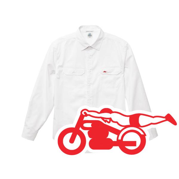 WORK SHIRT スピードアディクト WHITE/白ワークシャツミリタリーシャツネルシャツデニム...