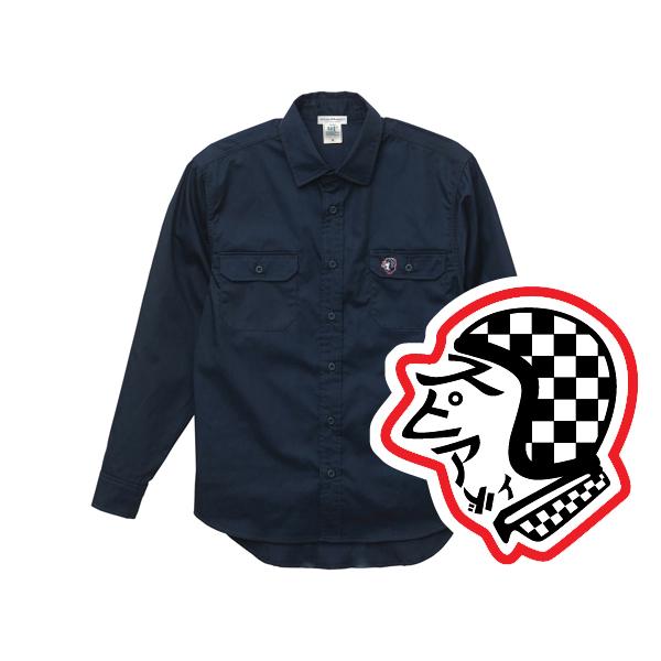 WORK SHIRT SPEED ADDICT TRADE MARK NAVY/紺ネイビーワークシャ...