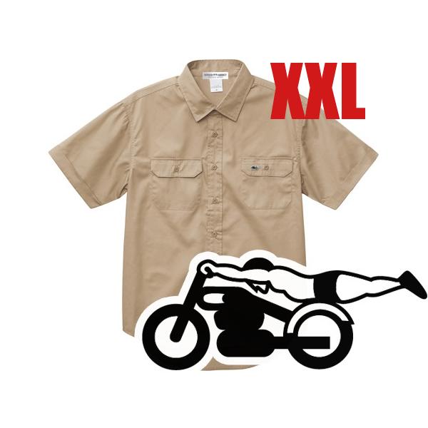 WORK SHIRT S/S スピードアディクト BEIGE XXL/半袖シャツワークシャツwran...