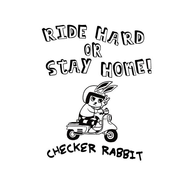 CHECKER RABBIT Raglan 3/4 Sleeves T-shirt WHITE × ...