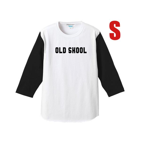 OLD SKOOL 染込プリント 3/4 Sleeves T-shirt WHITE × BLACK...