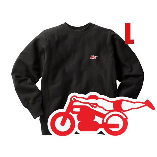 リバース縫製 サイドリブ スピードアディクト SWEAT BLACK × RED L/黒チャンピオン...