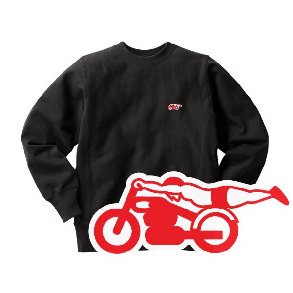 リバース縫製 サイドリブ スピードアディクト SWEAT BLACK × RED/黒ビンテージスウェ...