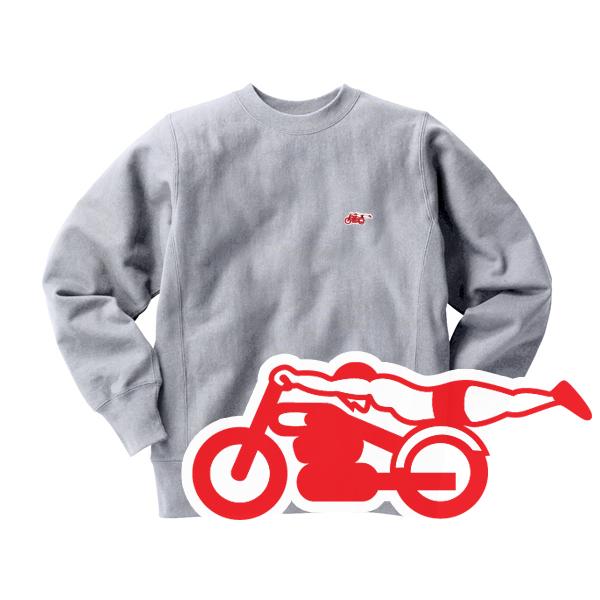 リバース縫製 サイドリブ スピードアディクト SWEAT GRAY × RED/グレービンテージスウ...