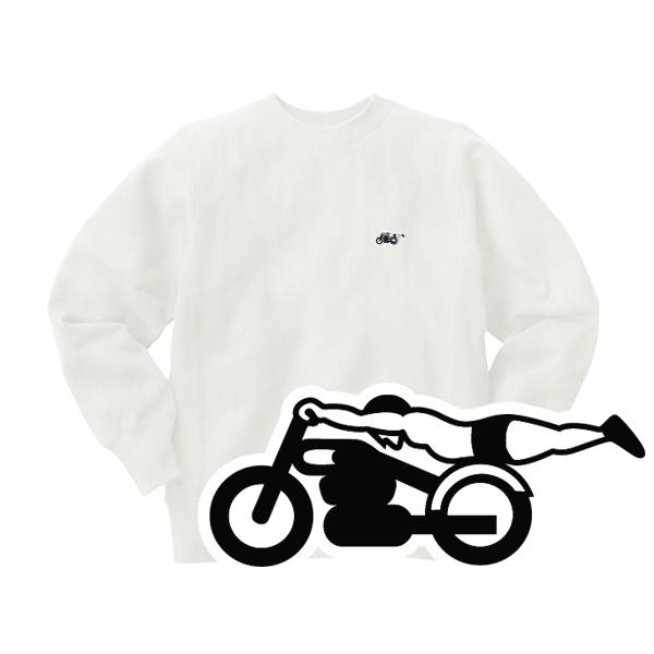 リバース縫製 サイドリブ スピードアディクト SWEAT WHITE × BLACK/白ビンテージス...