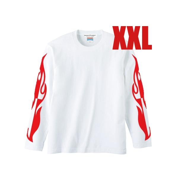CHECKER FLAME L/S T-shirt BLACK XXL/2xl大きめサイズ長袖tシャ...